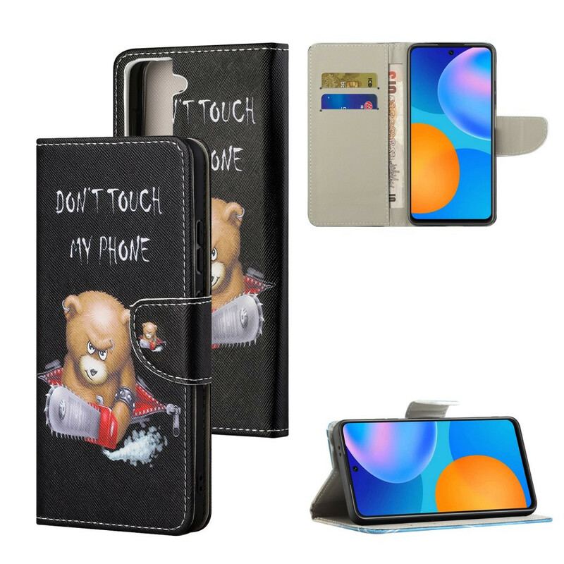 Capa De Couro Para Samsung Galaxy S21 FE Urso Perigoso