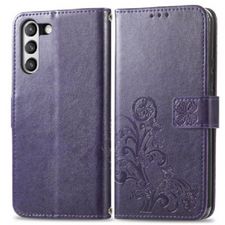 Capa Em Pele Para Samsung Galaxy S21 FE Flores Abstratas