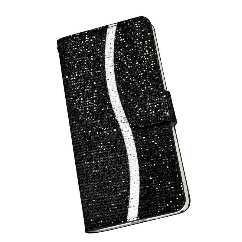 Capa Em Pele Para Samsung Galaxy S21 FE Lantejoulas Design S