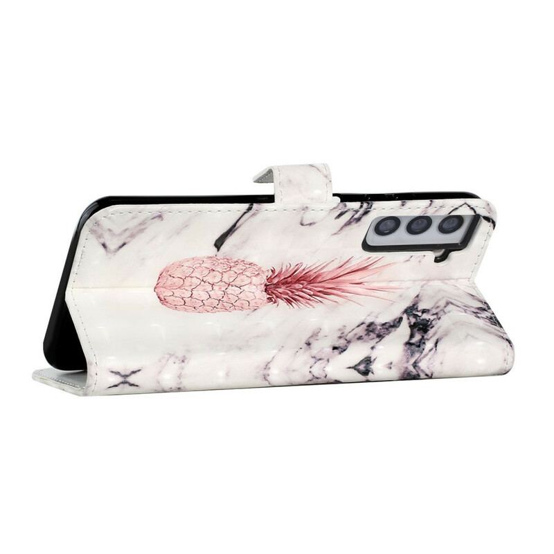 Capa Flip Para Samsung Galaxy S21 FE Abacaxi Light Spot