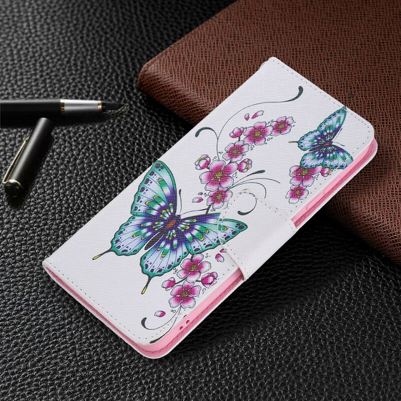 Capa Flip Para Samsung Galaxy S21 FE Borboletas Maravilhosas