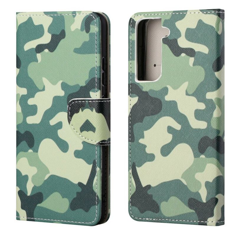 Capa Flip Para Samsung Galaxy S21 FE Camuflagem Militar