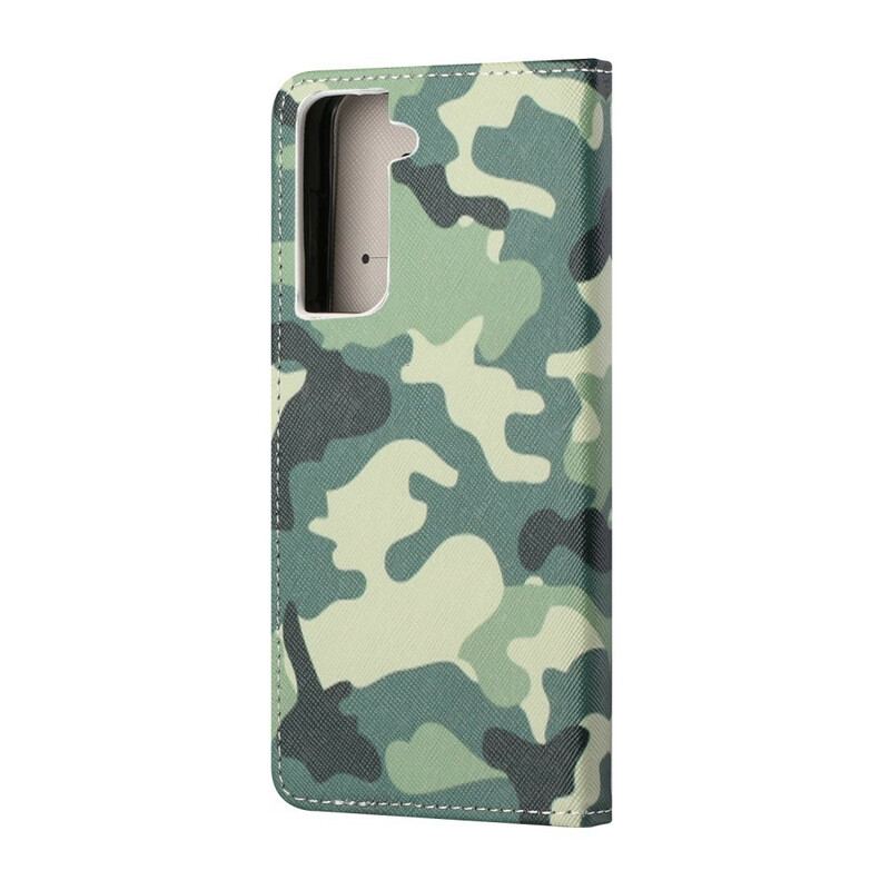 Capa Flip Para Samsung Galaxy S21 FE Camuflagem Militar