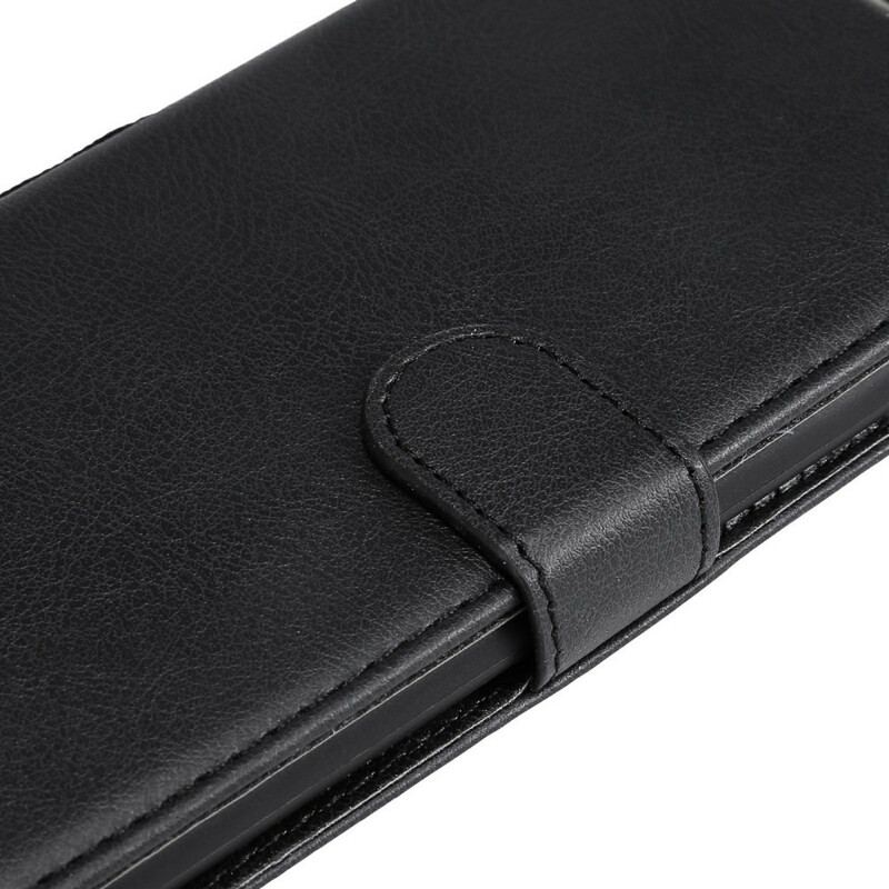 Capa Flip Para Samsung Galaxy S21 FE De Cordão Efeito De Couro Com Tiras