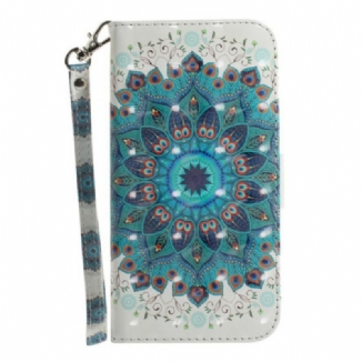 Capa Flip Para Samsung Galaxy S21 FE De Cordão Mandala Magistral Com Alça