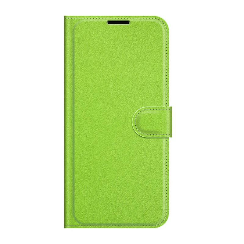 Capa Flip Para Samsung Galaxy S21 FE Couro Sintético De Lichia Clássico