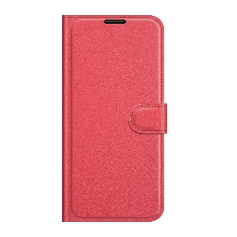 Capa Flip Para Samsung Galaxy S21 FE Couro Sintético De Lichia Clássico