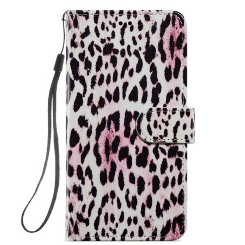 Capa Flip Para Samsung Galaxy S21 FE Estampa De Leopardo