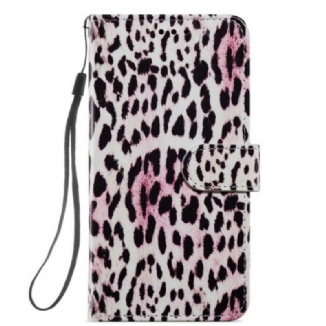 Capa Flip Para Samsung Galaxy S21 FE Estampa De Leopardo