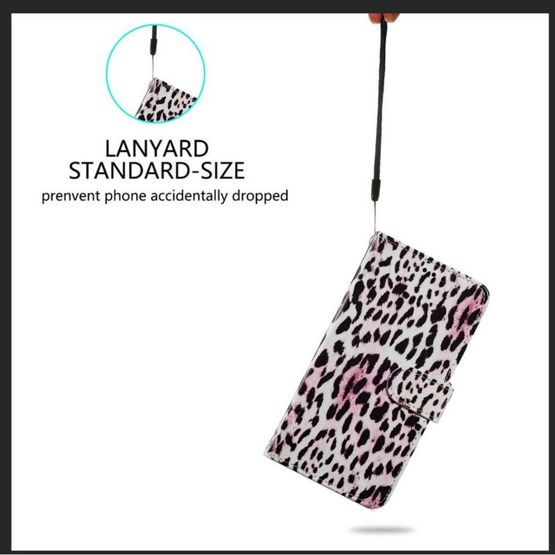 Capa Flip Para Samsung Galaxy S21 FE Estampa De Leopardo