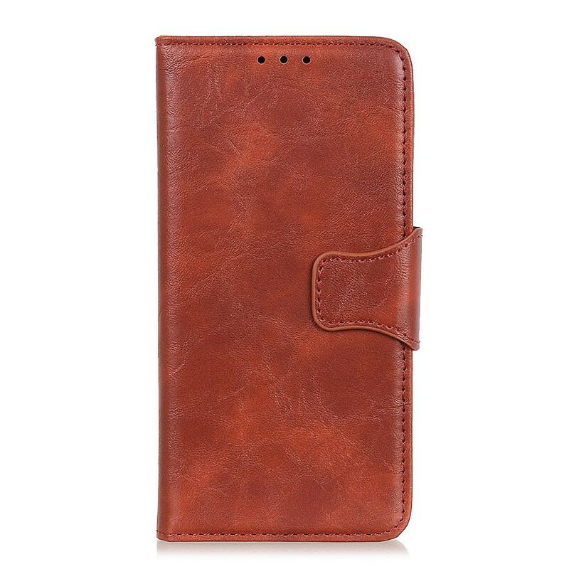 Capa Flip Para Samsung Galaxy S21 FE Fecho Reversível De Couro Rachado