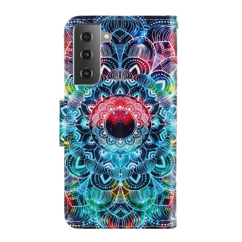 Capa Flip Para Samsung Galaxy S21 FE Mandala No Céu