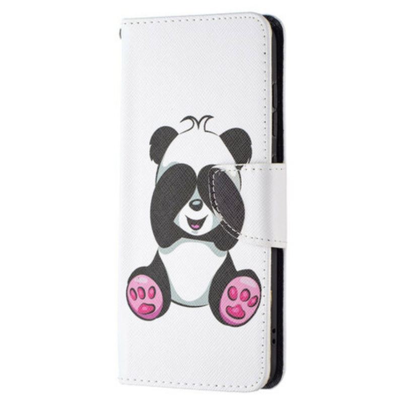 Capa Flip Para Samsung Galaxy S21 FE Panda Divertido