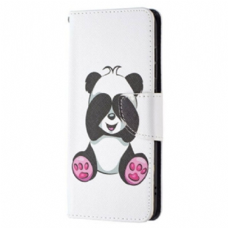 Capa Flip Para Samsung Galaxy S21 FE Panda Divertido