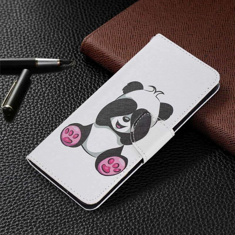 Capa Flip Para Samsung Galaxy S21 FE Panda Divertido