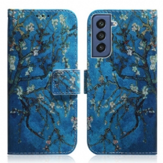 Capa Flip Para Samsung Galaxy S21 FE Ramo De Árvore Florido