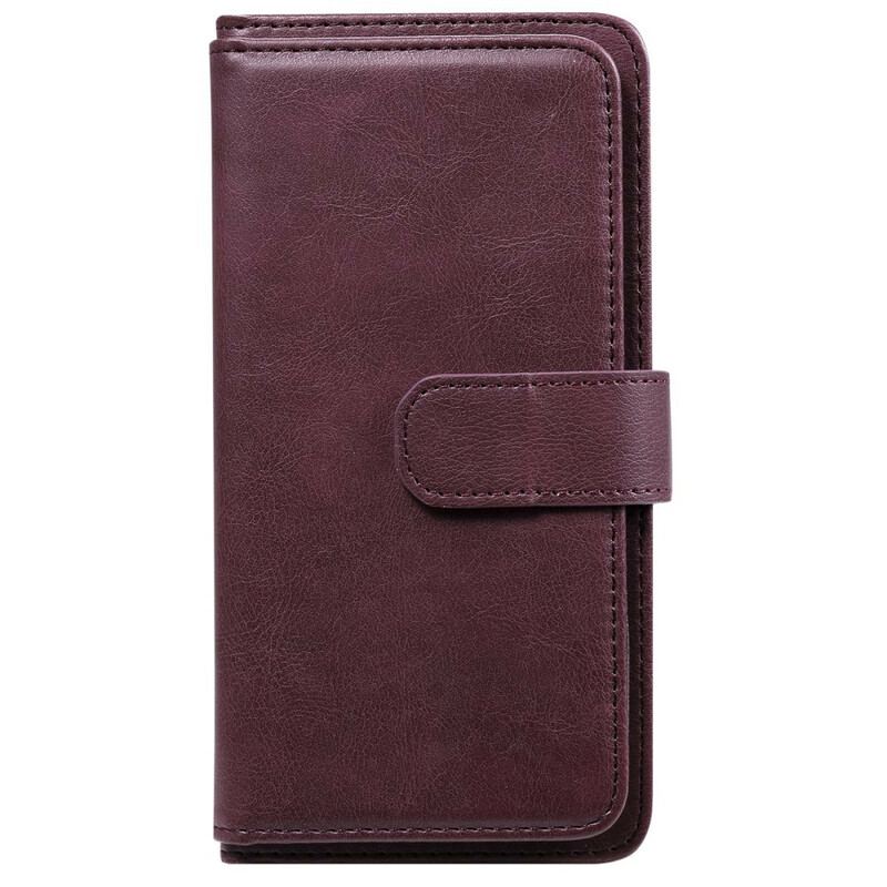 Capa Flip Para Samsung Galaxy S21 FE Titular De Cartão De Couro Falso 10