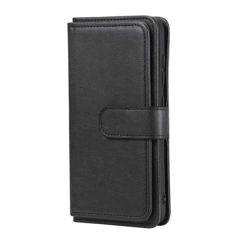 Capa Flip Para Samsung Galaxy S21 FE Titular De Cartão De Couro Falso 10