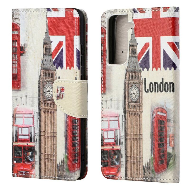 Capa Flip Para Samsung Galaxy S21 FE Vida Em Londres