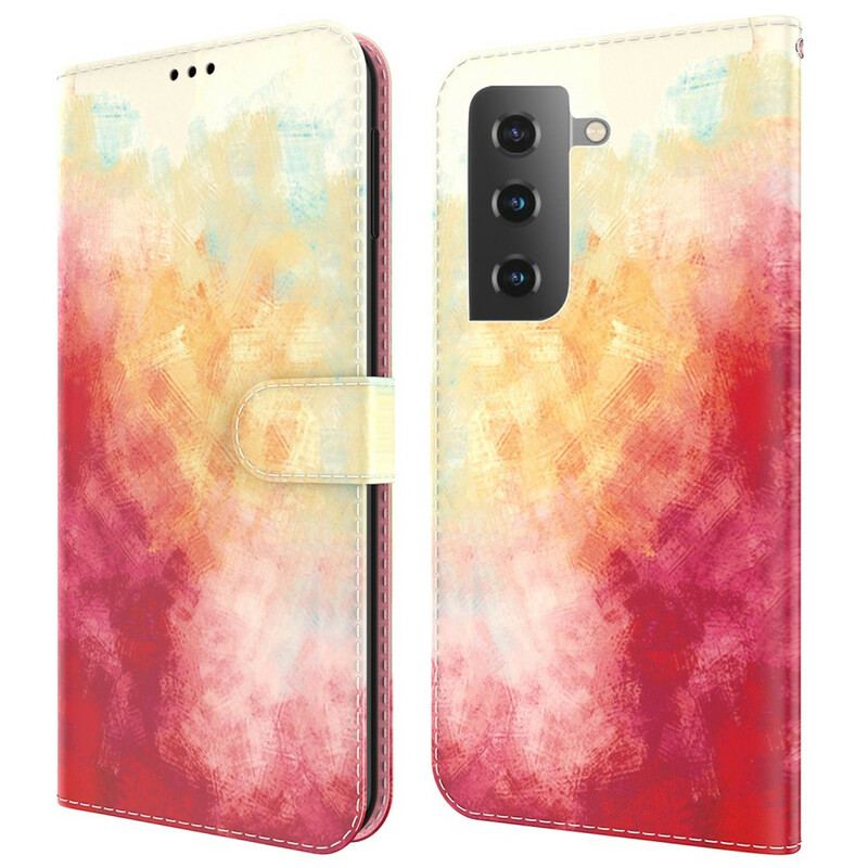 Capa Folio Para Samsung Galaxy S21 FE Abstração