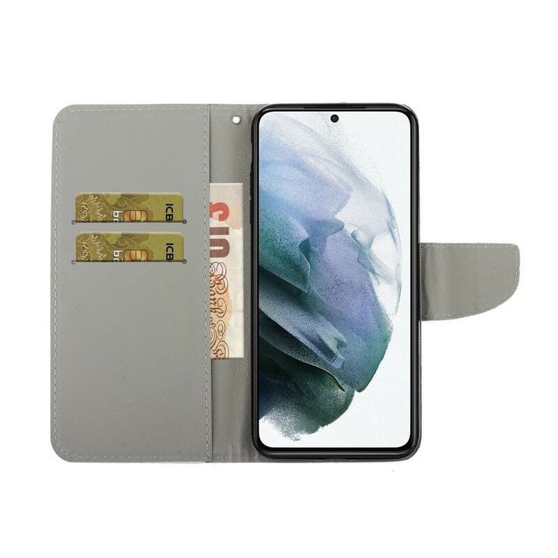 Capa Folio Para Samsung Galaxy S21 FE Aquarela Apanhador De Sonhos