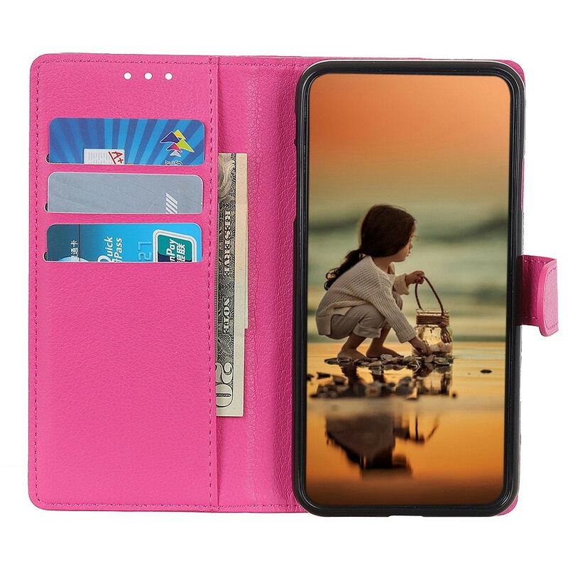 Capa Folio Para Samsung Galaxy S21 FE Couro Falso Tradicional