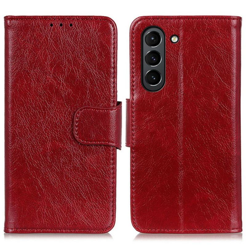 Capa Folio Para Samsung Galaxy S21 FE Couro Napa Rachado