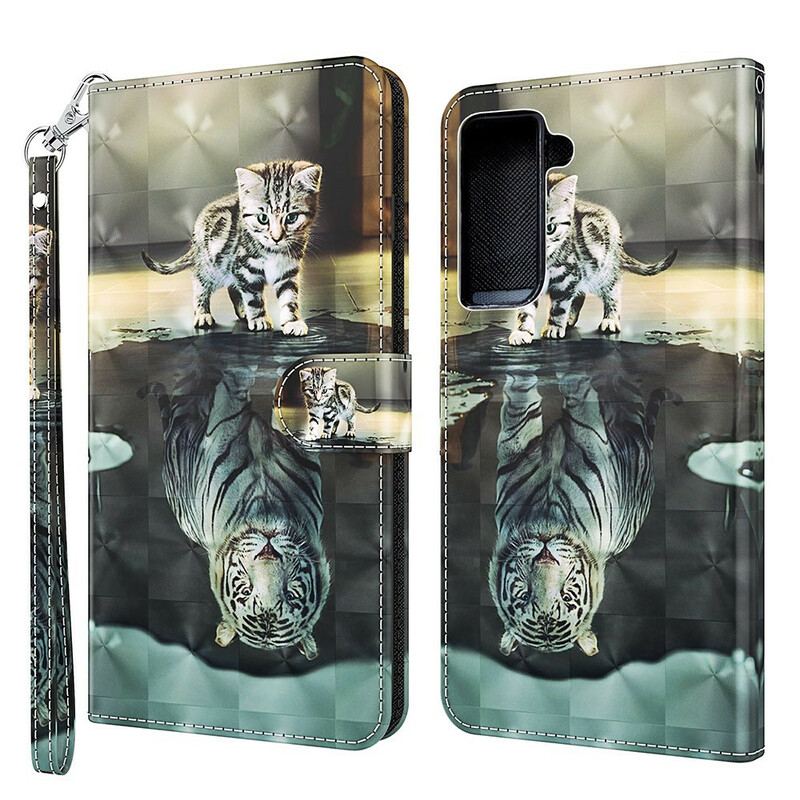 Capa Folio Para Samsung Galaxy S21 FE Ernesto O Tigre