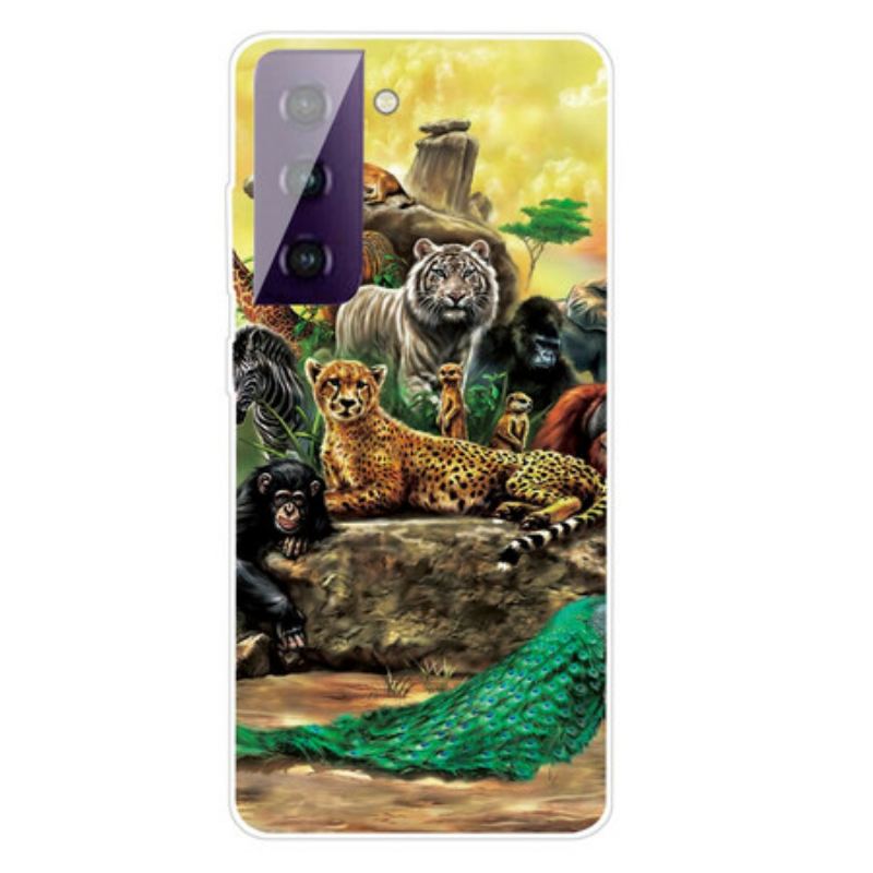 Capa Para Samsung Galaxy S21 FE Animais Do Safári