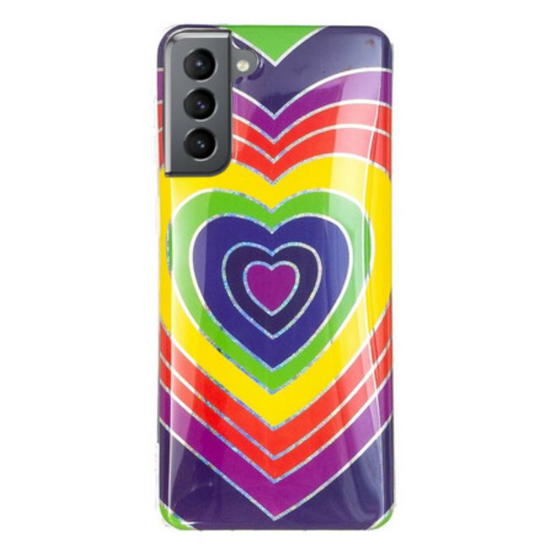 Capa Para Samsung Galaxy S21 FE Coração Psicodélico