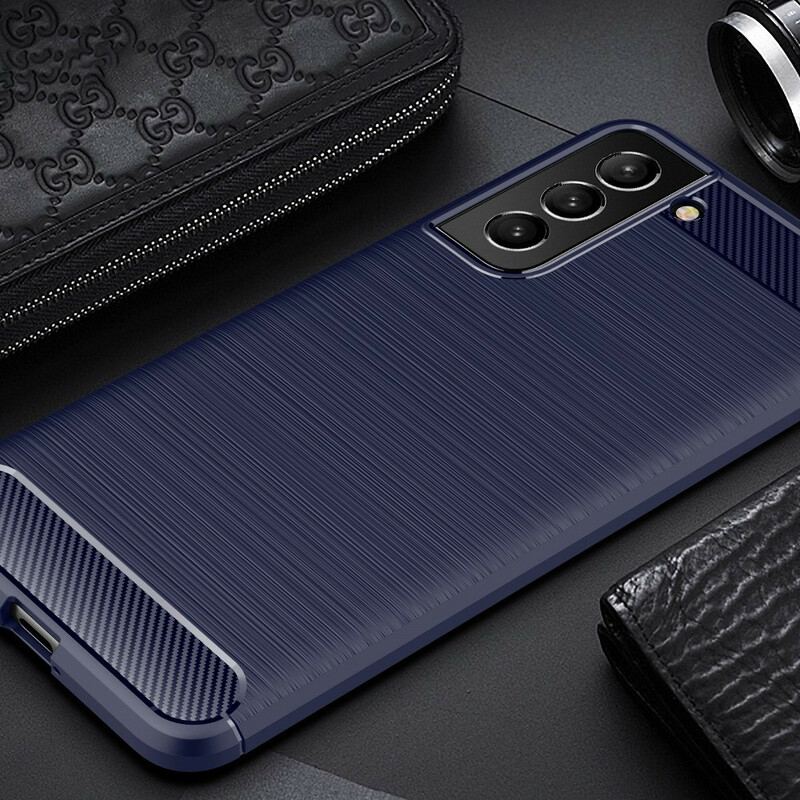 Capa Para Samsung Galaxy S21 FE Fibra De Carbono Escovada