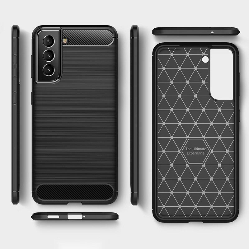 Capa Para Samsung Galaxy S21 FE Fibra De Carbono Escovada