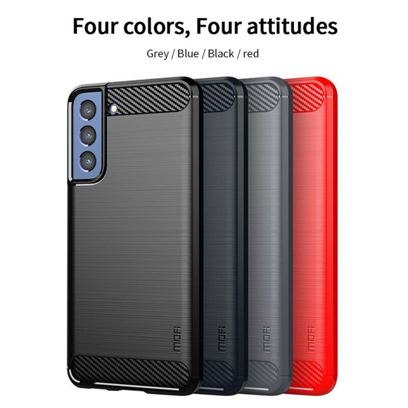 Capa Para Samsung Galaxy S21 FE Fibra De Carbono Escovada Mofi