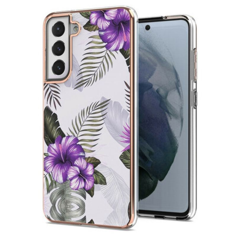 Capa Para Samsung Galaxy S21 FE Flores Violetas