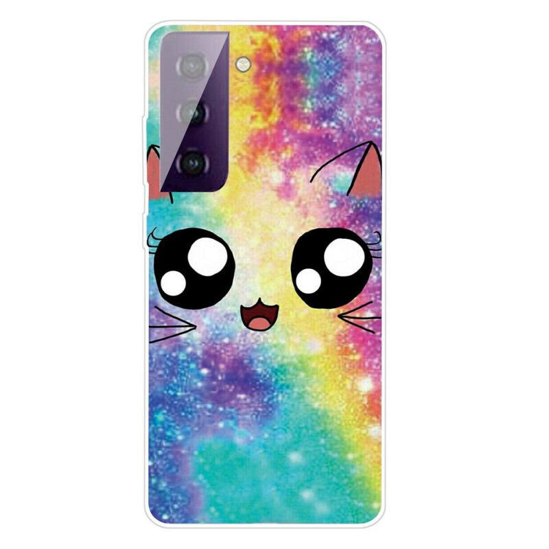 Capa Para Samsung Galaxy S21 FE Gato De Desenho Animado