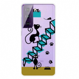 Capa Para Samsung Galaxy S21 FE Gatos Engraçados