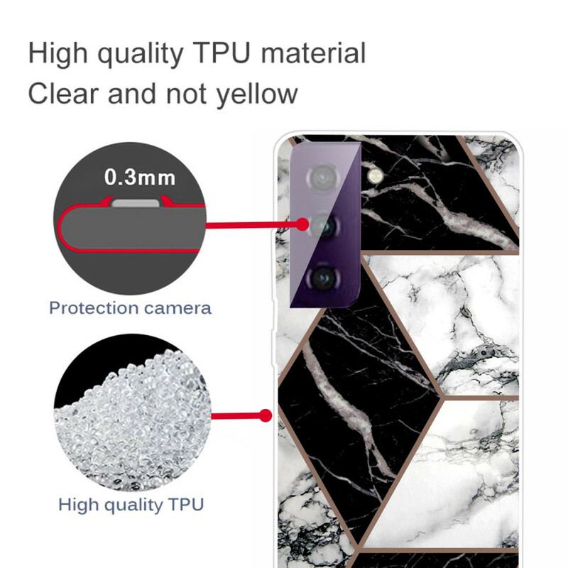 Capa Para Samsung Galaxy S21 FE Mármore Geométrico Declinado