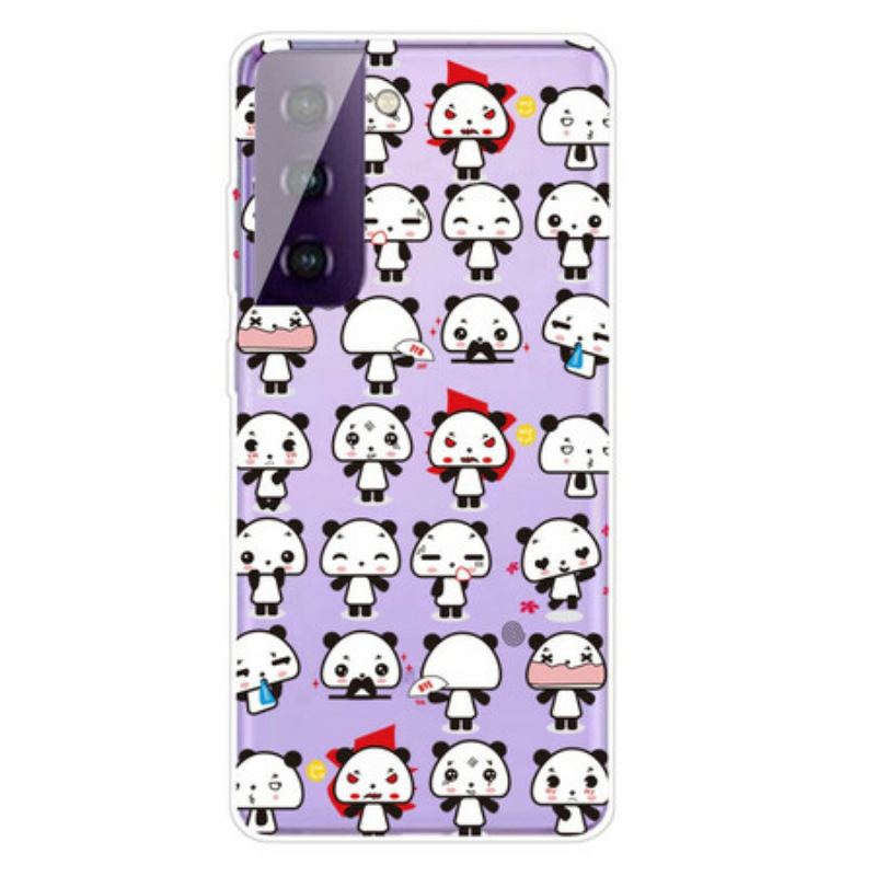 Capa Para Samsung Galaxy S21 FE Pandas Engraçados Sem Costura