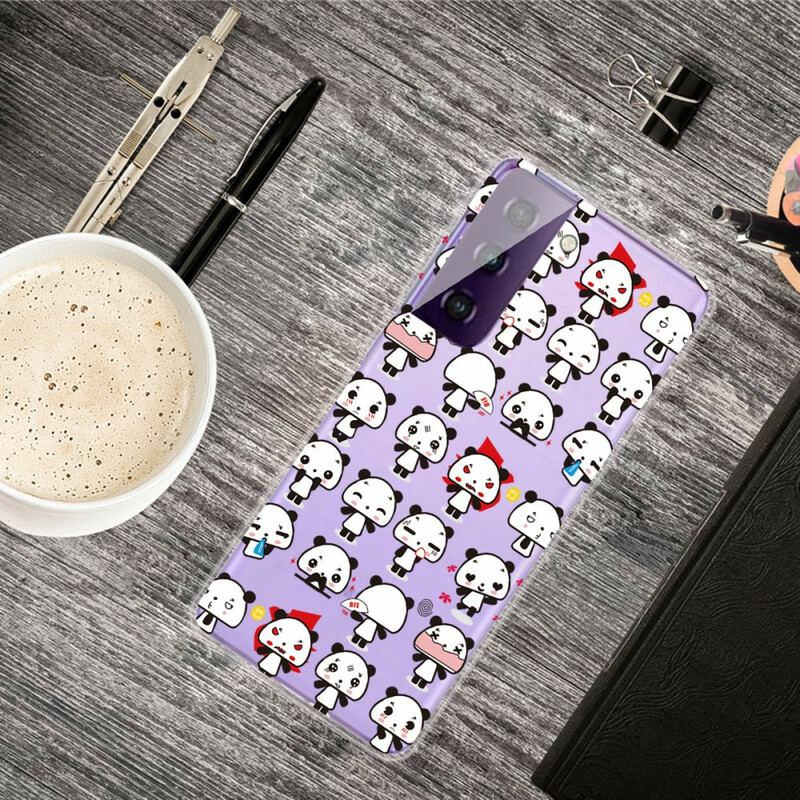 Capa Para Samsung Galaxy S21 FE Pandas Engraçados Sem Costura