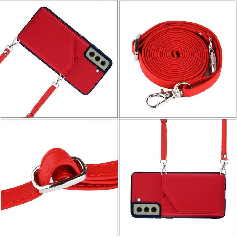 Capa Para Samsung Galaxy S21 FE Suporte Multi-card Handsfree E Lanyard