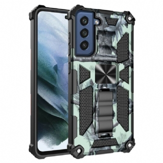 Capa Para Samsung Galaxy S21 FE Suporte Removível De Camuflagem