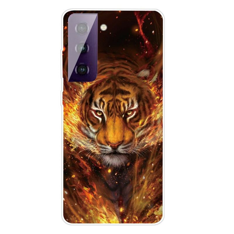 Capa Para Samsung Galaxy S21 FE Tigre Flexível