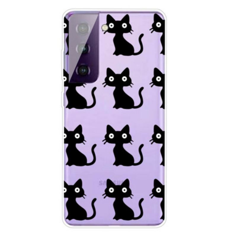 Capa Para Samsung Galaxy S21 FE Vários Gatos Pretos