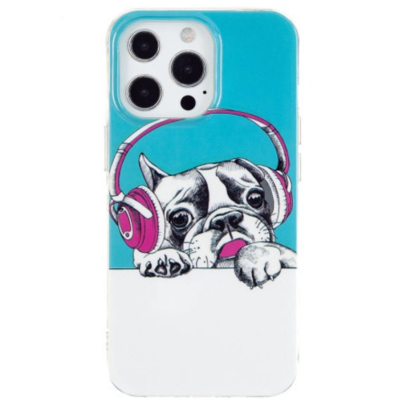 Capa De Celular Para iPhone 15 Pro Max Cachorro Fluorescente