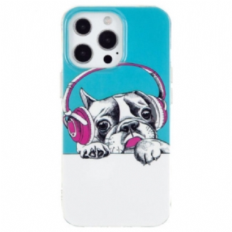 Capa De Celular Para iPhone 15 Pro Max Cachorro Fluorescente