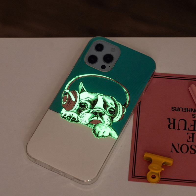 Capa De Celular Para iPhone 15 Pro Max Cachorro Fluorescente