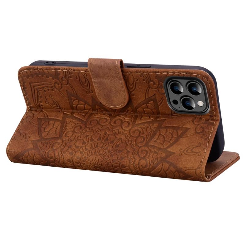 Capa Flip Para iPhone 15 Pro Max Estampa De Mandala