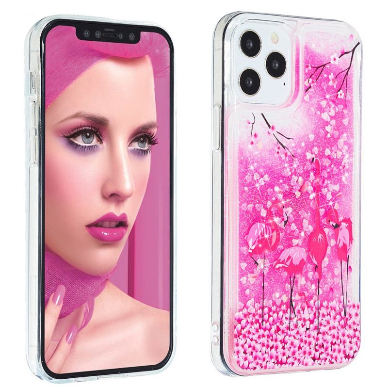 Capa Para iPhone 15 Pro Max Brilho Flamingo