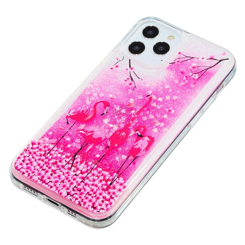 Capa Para iPhone 15 Pro Max Brilho Flamingo