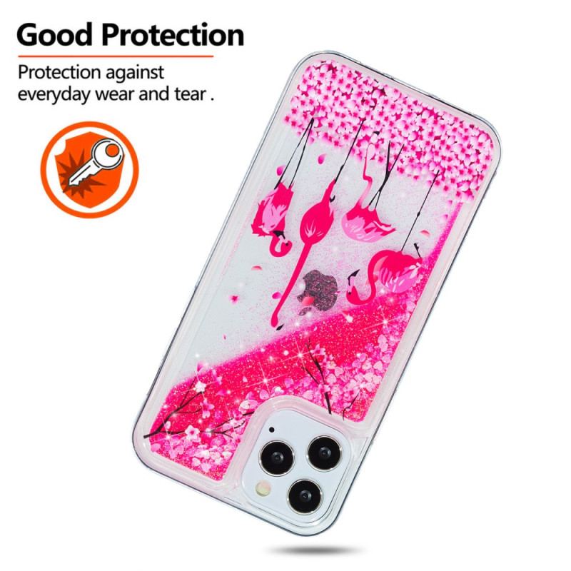 Capa Para iPhone 15 Pro Max Brilho Flamingo